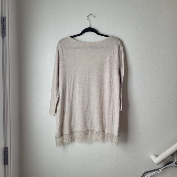 Lane Bryant Plus Size Lace Hem Blouse - Picture 5 of 8